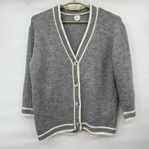 A New Day Cardigan Womens Small Gray‎ Sweater Button Up Grandma Grandpa V Neck